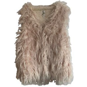 Blush Pink Shag Faux Fur Shearling Lined Vest